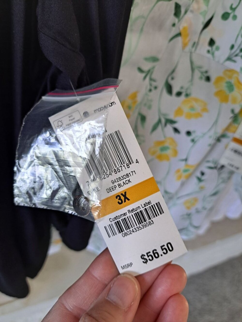 New Lot of 3 3X Plus Size Blouses Roll Sleeve Floral Solid Tags Vacation - Picture 7 of 14